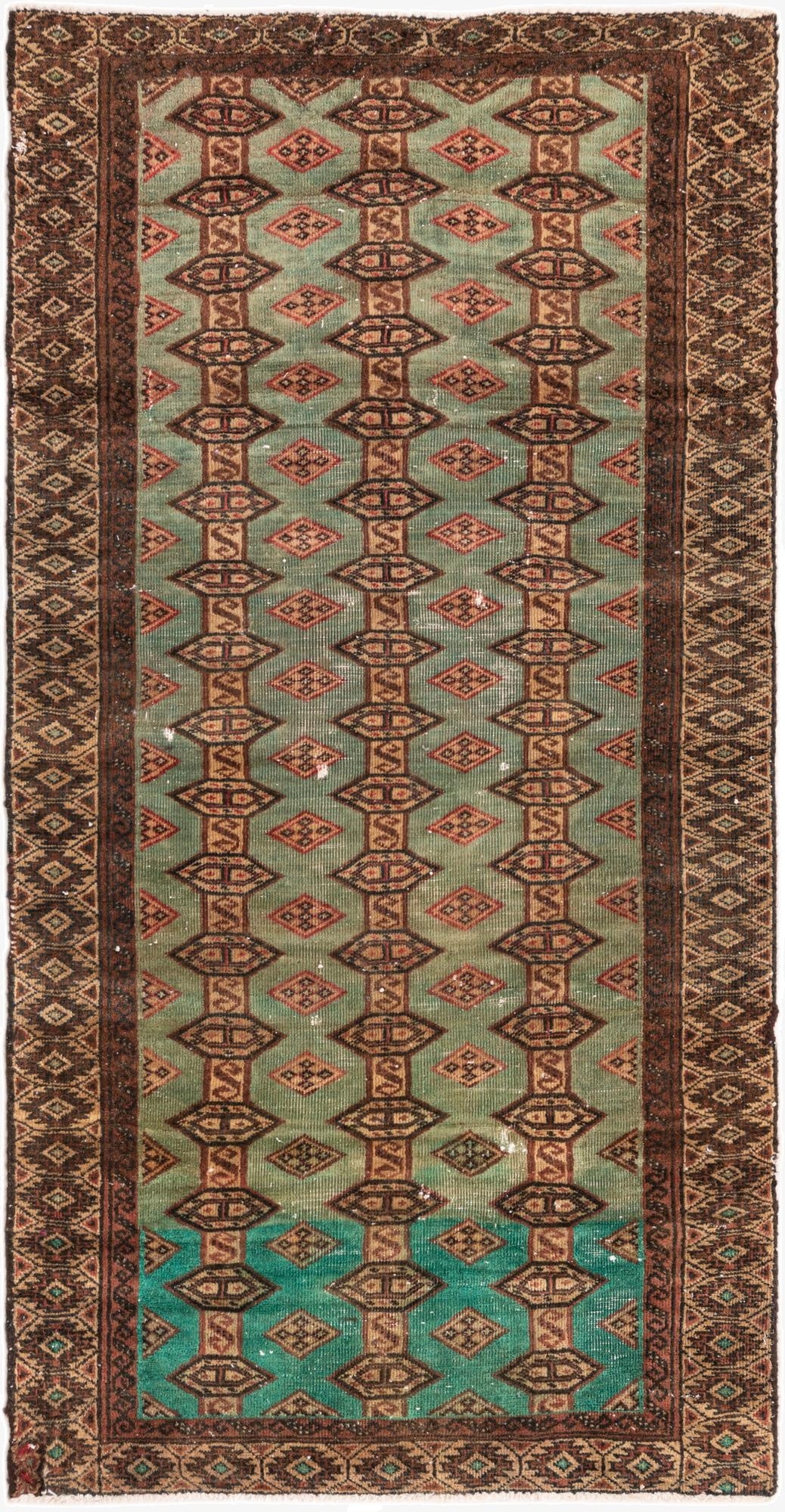  2' 10 x 5' 5  Hand Knotted Torkaman Persian Wool Rug