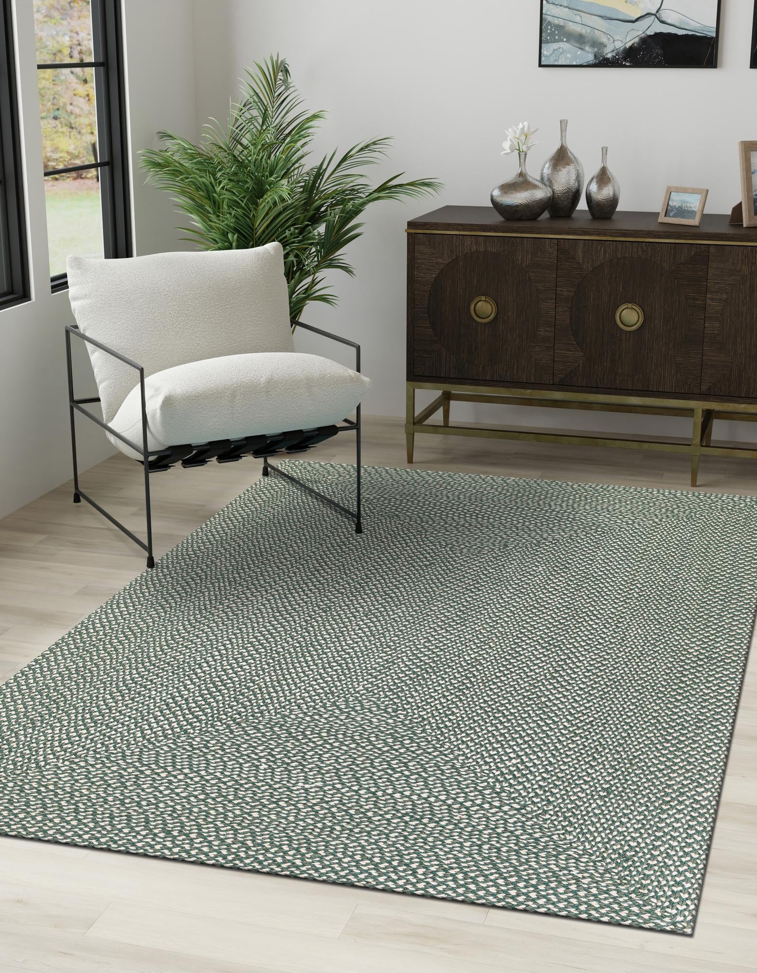  3' 1 x 5' 1  Hand Tweed Braided Jute Rug