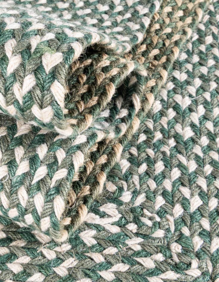 Detail image of  6' 1 x 9'  Hand Tweed Braided Jute Rug
