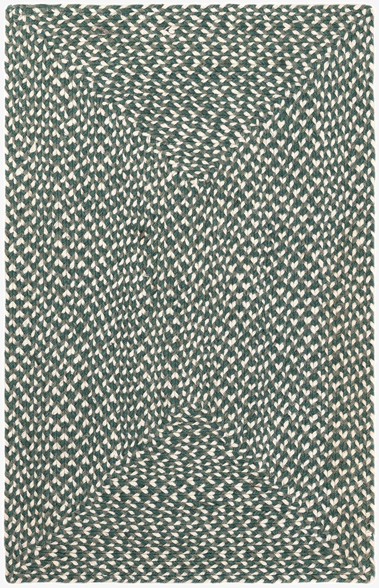  2' x 3' 1  Hand Tweed Braided Jute Rug