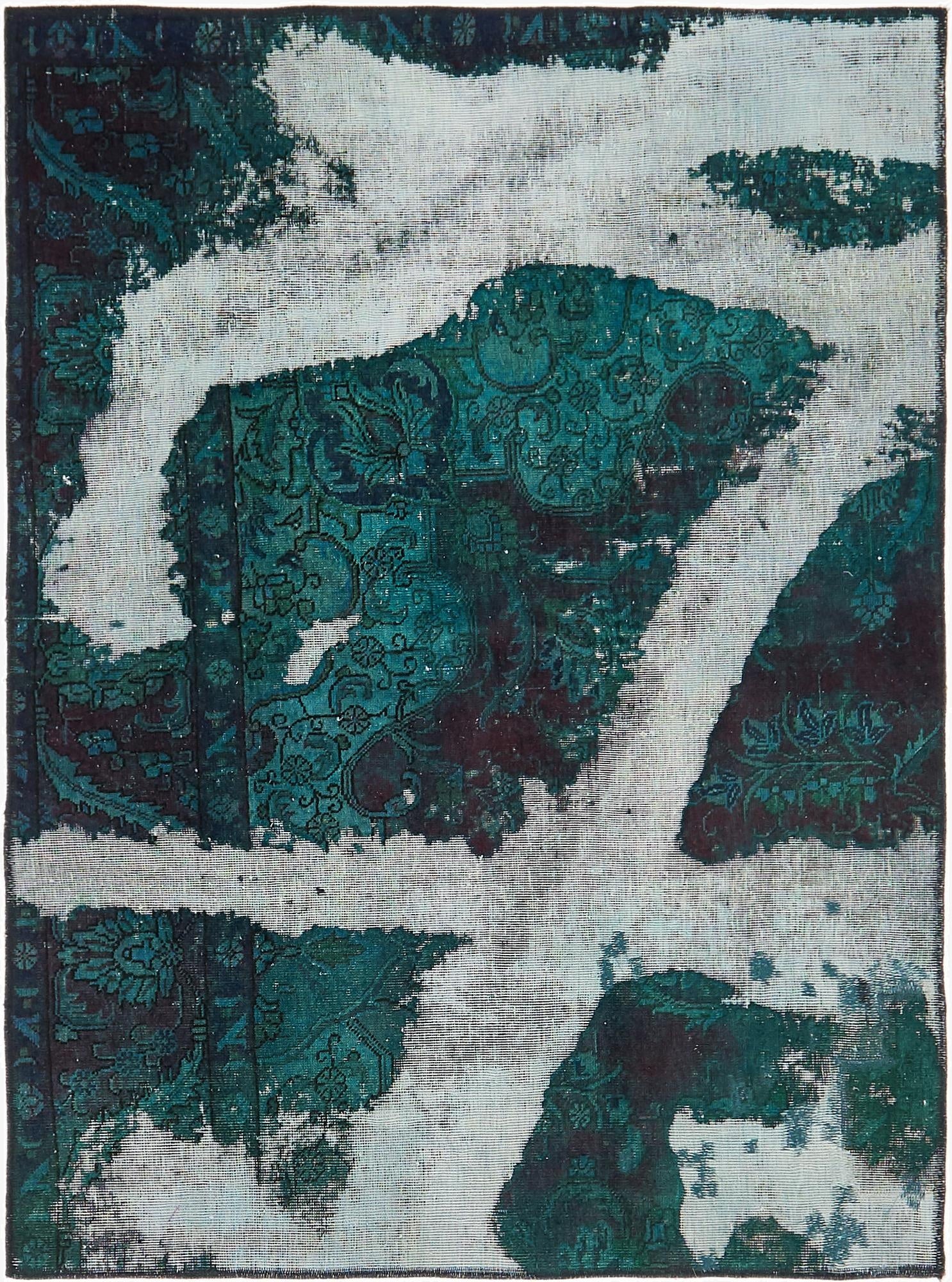  4' 6 x 6' 2  Hand Knotted Ultra Vintage Persian Wool Rug