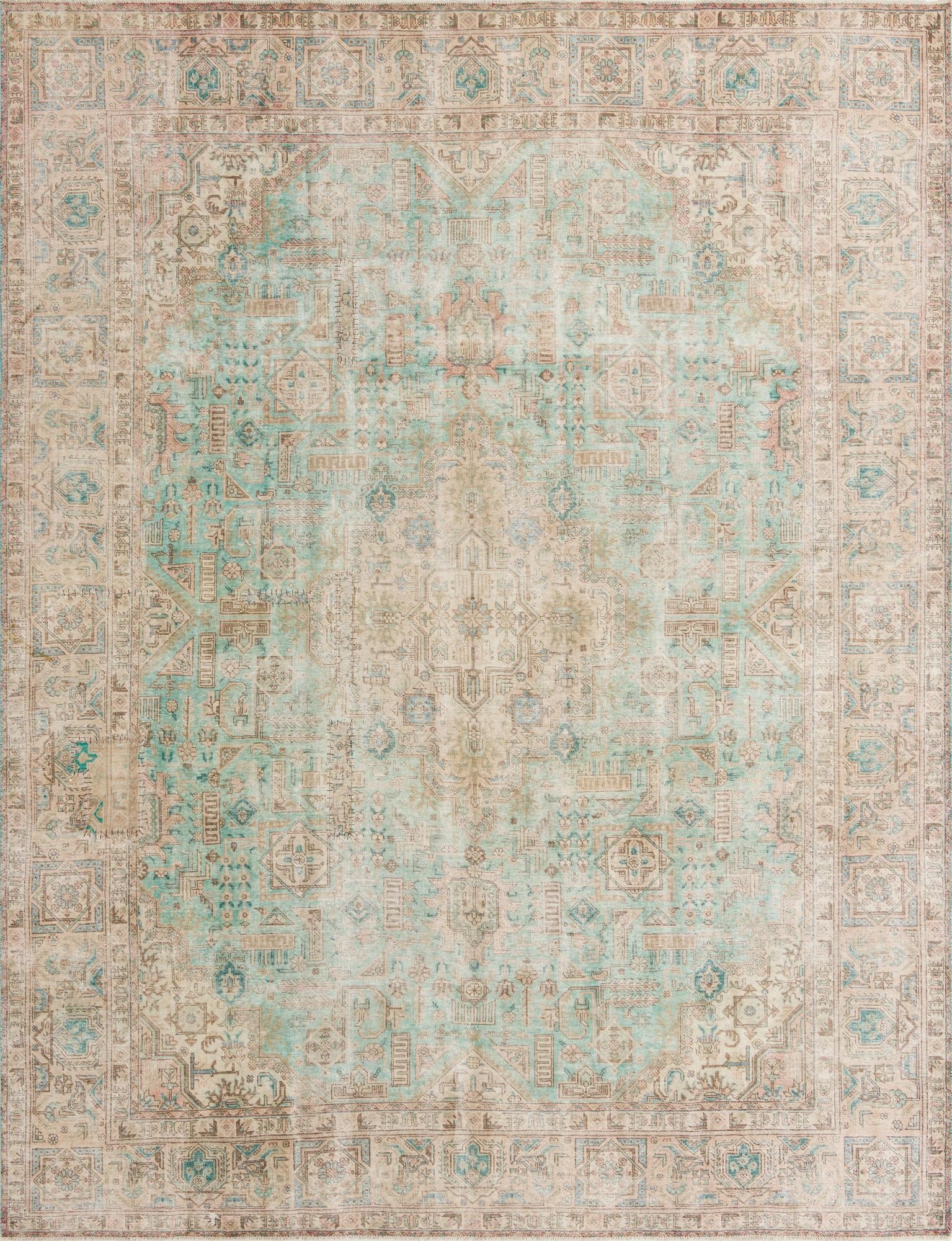  9' 8 x 12' 8  Hand Knotted Ultra Vintage Persian Wool Rug