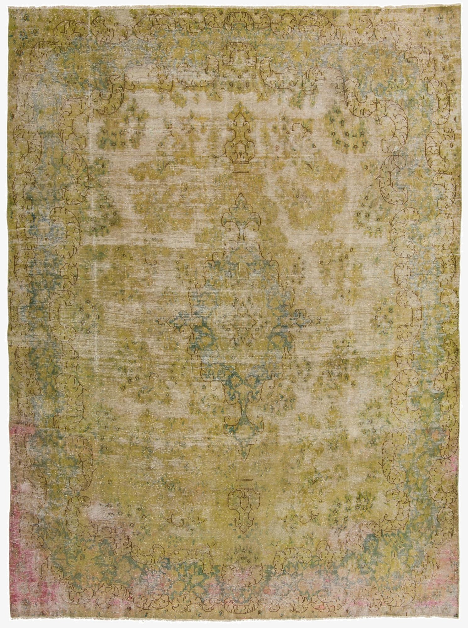  9' 6 x 13' 3  Hand Knotted Ultra Vintage Persian Wool Rug