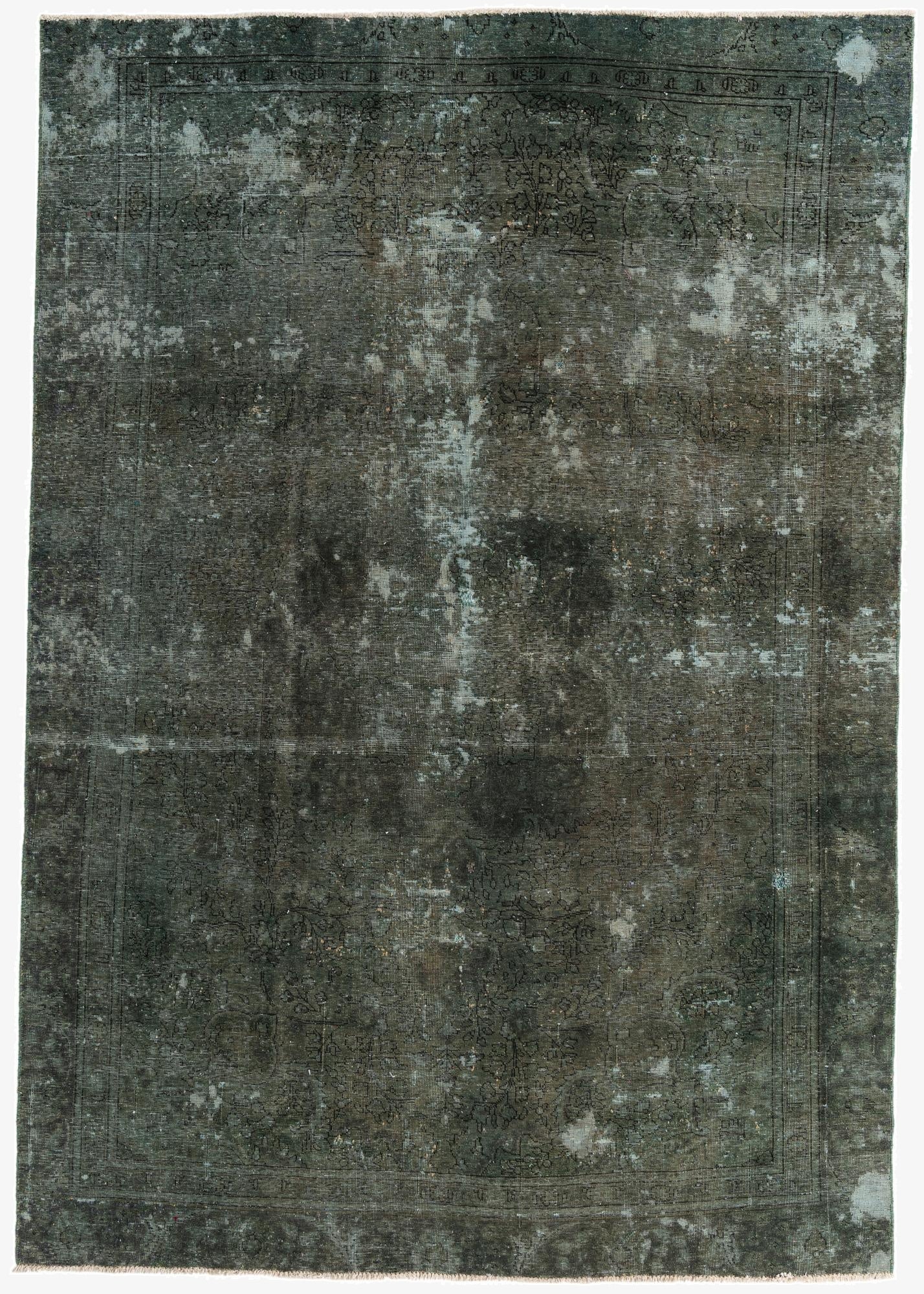  7' 1 x 10' 3  Hand Knotted Ultra Vintage Persian Wool Rug