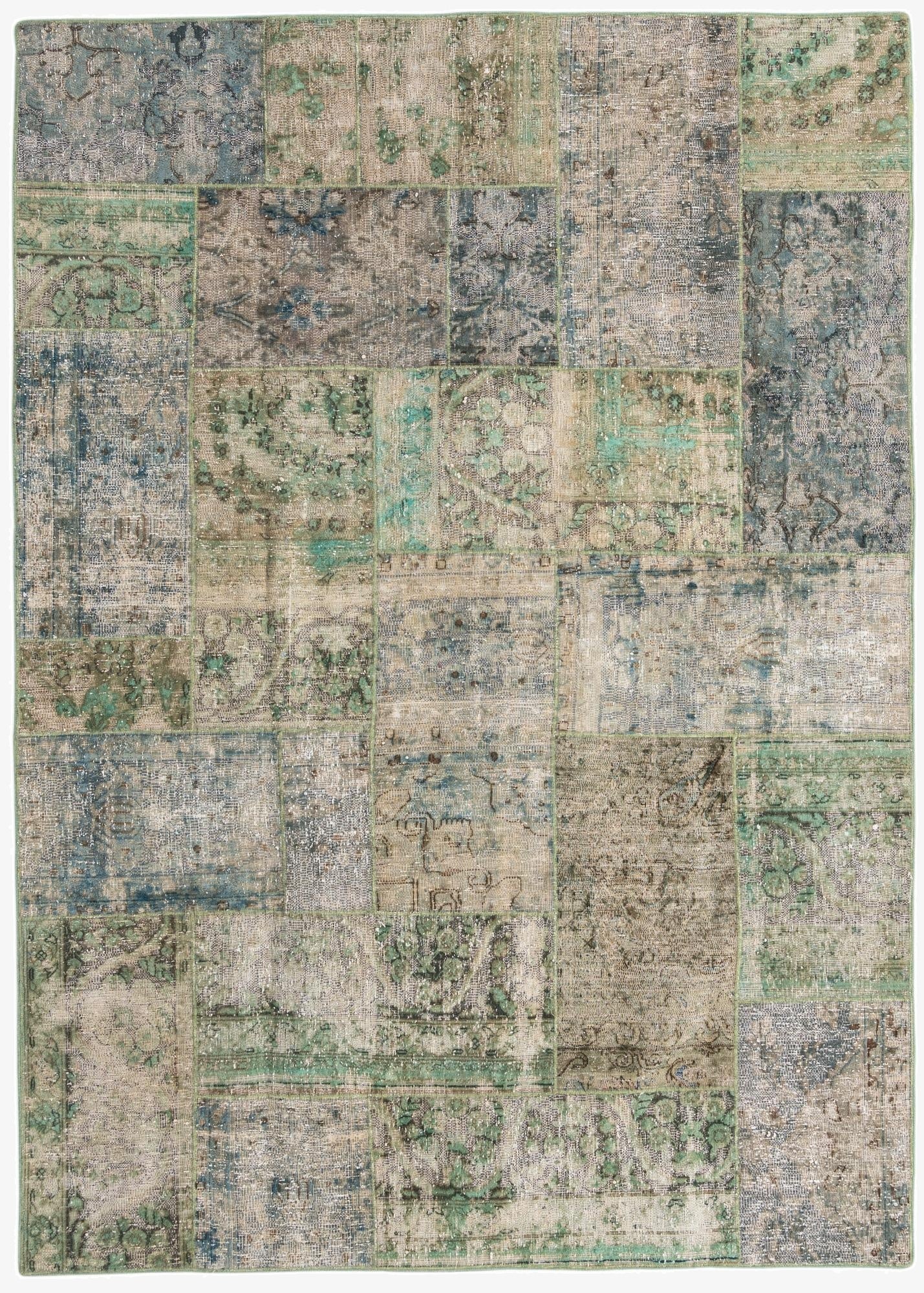  5' 8 x 7' 11  Hand Knotted Ultra Vintage Persian Wool Rug