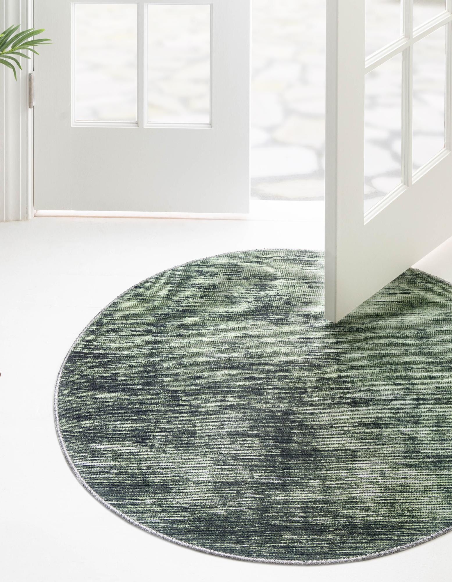 Green 7' 7 x 7' 7 Asha Round Rug | Rugs.com