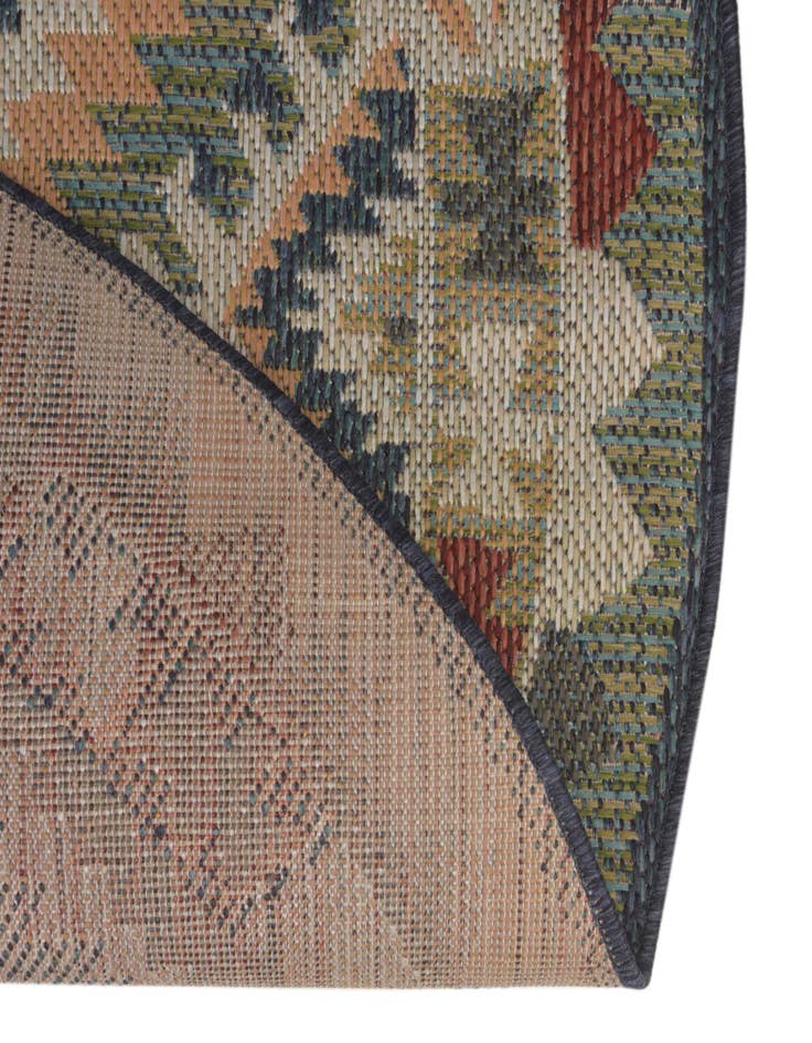 Detail image of  5' 3 x 5' 3  Washable Baja Indoor / Outdoor Round Rug