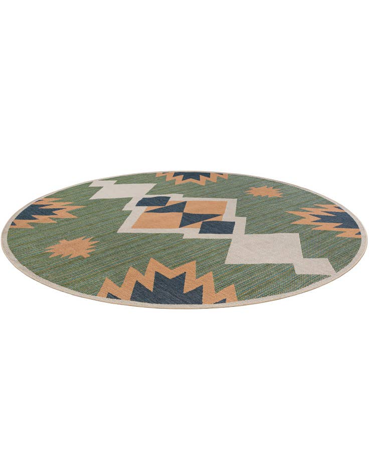 Detail image of  10' x 10'  Washable Baja Indoor / Outdoor Round Rug