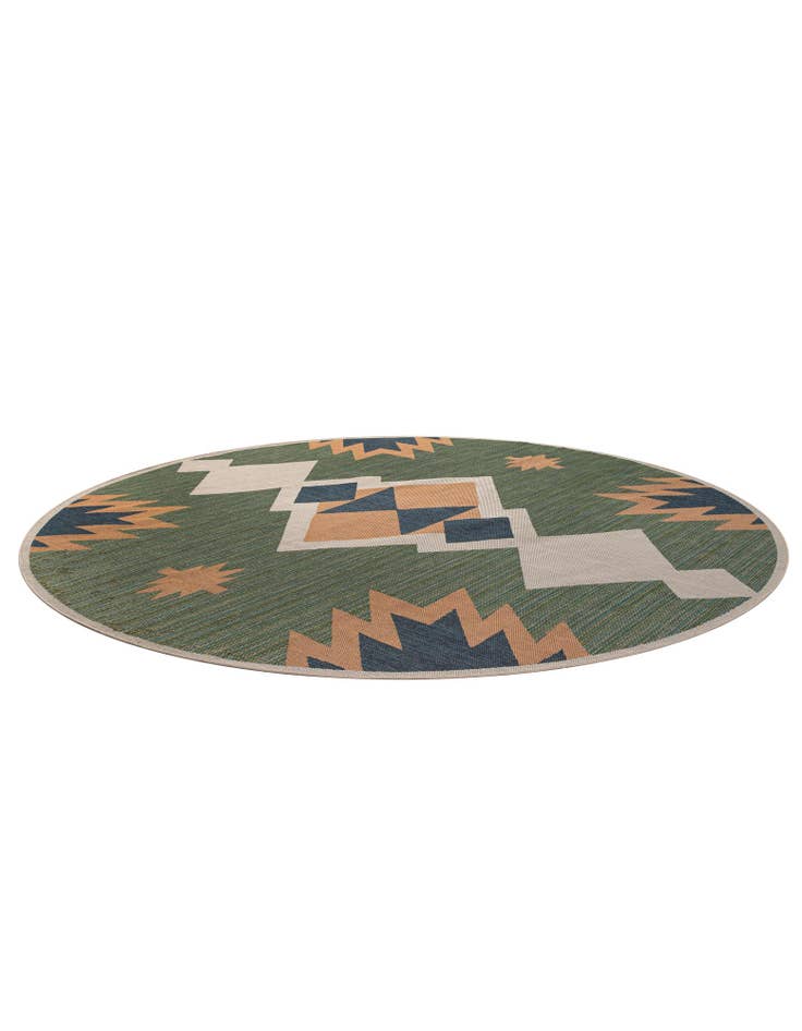 Detail image of  12' x 12'  Washable Baja Indoor / Outdoor Round Rug