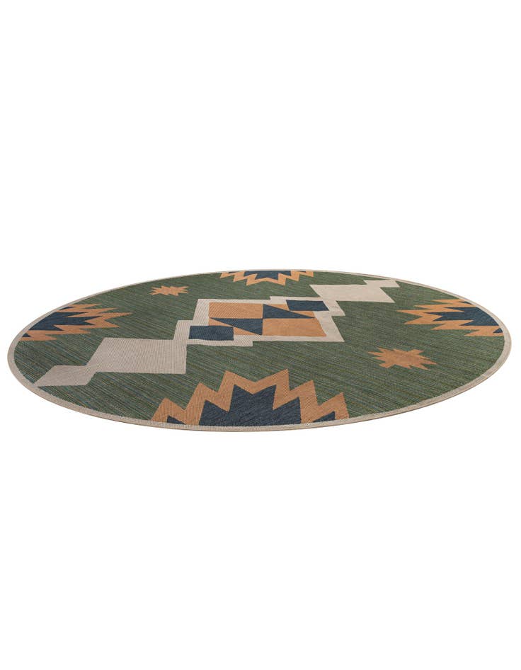 Detail image of  12' x 12'  Washable Baja Indoor / Outdoor Round Rug