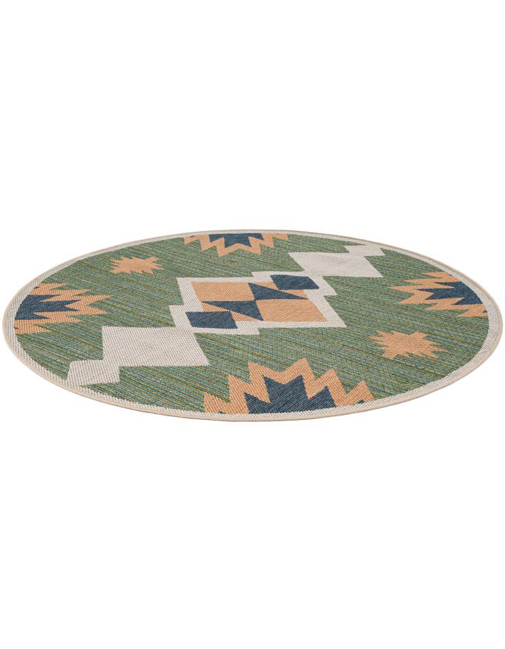 Detail image of  6' x 6'  Washable Baja Indoor / Outdoor Round Rug
