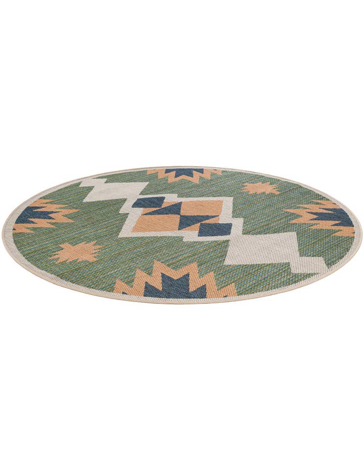 Detail image of  6' x 6'  Washable Baja Indoor / Outdoor Round Rug