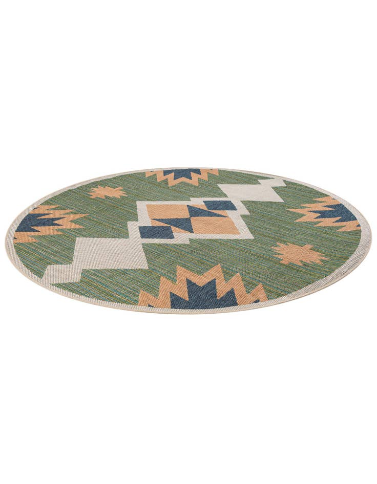 Detail image of  7' x 7'  Washable Baja Indoor / Outdoor Round Rug