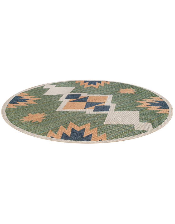 Detail image of  7' x 7'  Washable Baja Indoor / Outdoor Round Rug