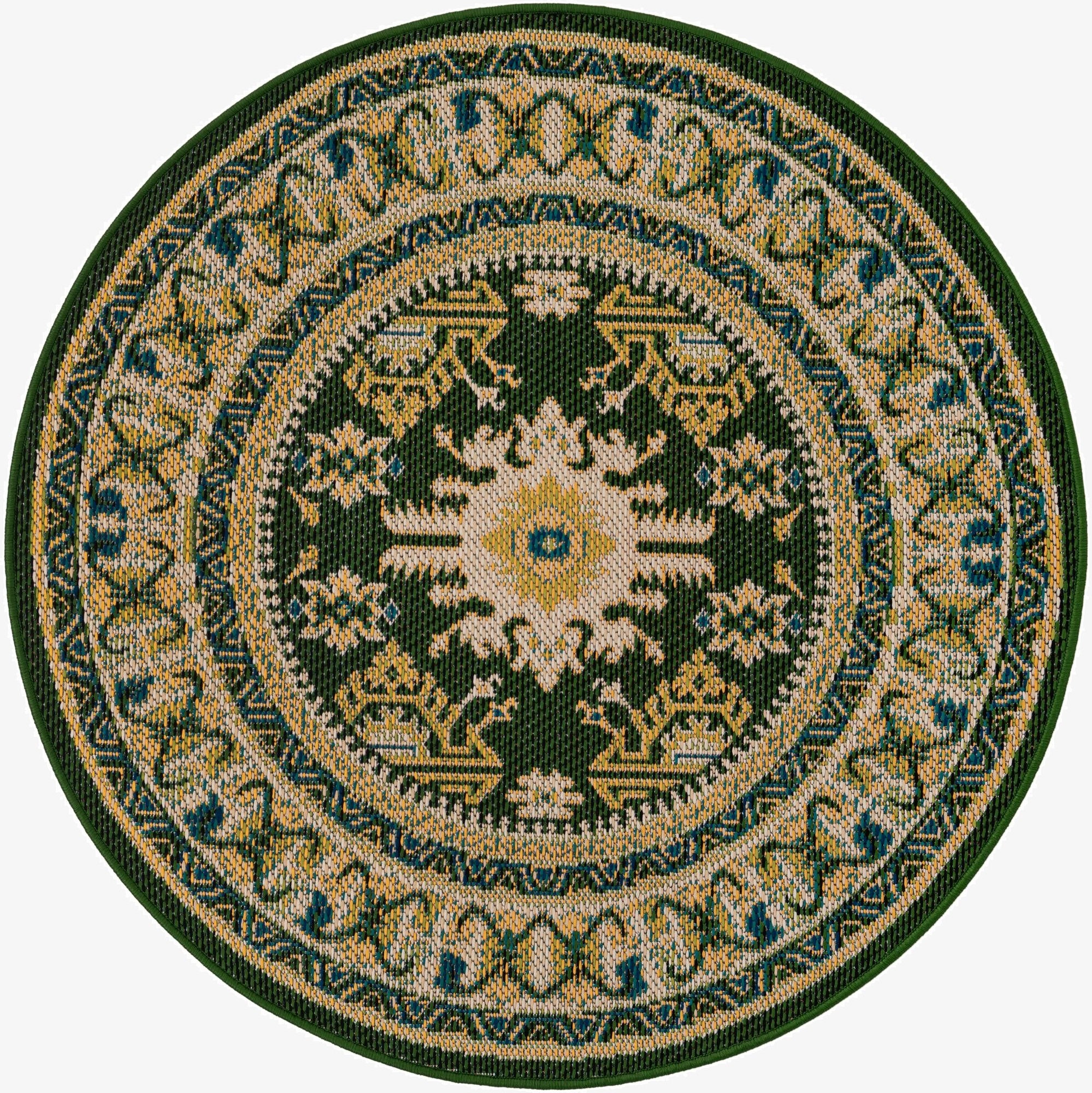  4' x 4'  Washable Baja Indoor / Outdoor Round Rug
