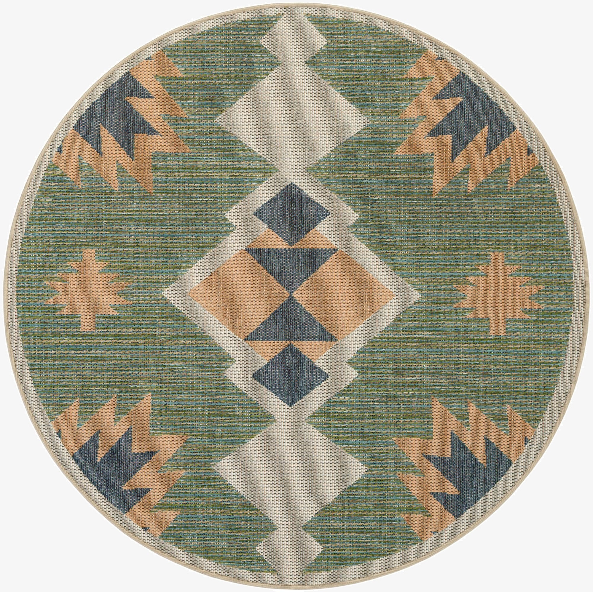  6' x 6'  Washable Baja Indoor / Outdoor Round Rug