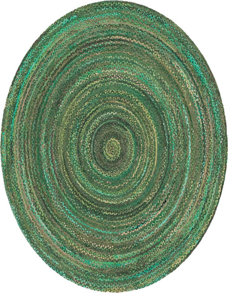 Detail image of  8' x 8'  Hand Braided Chindi Round Rug