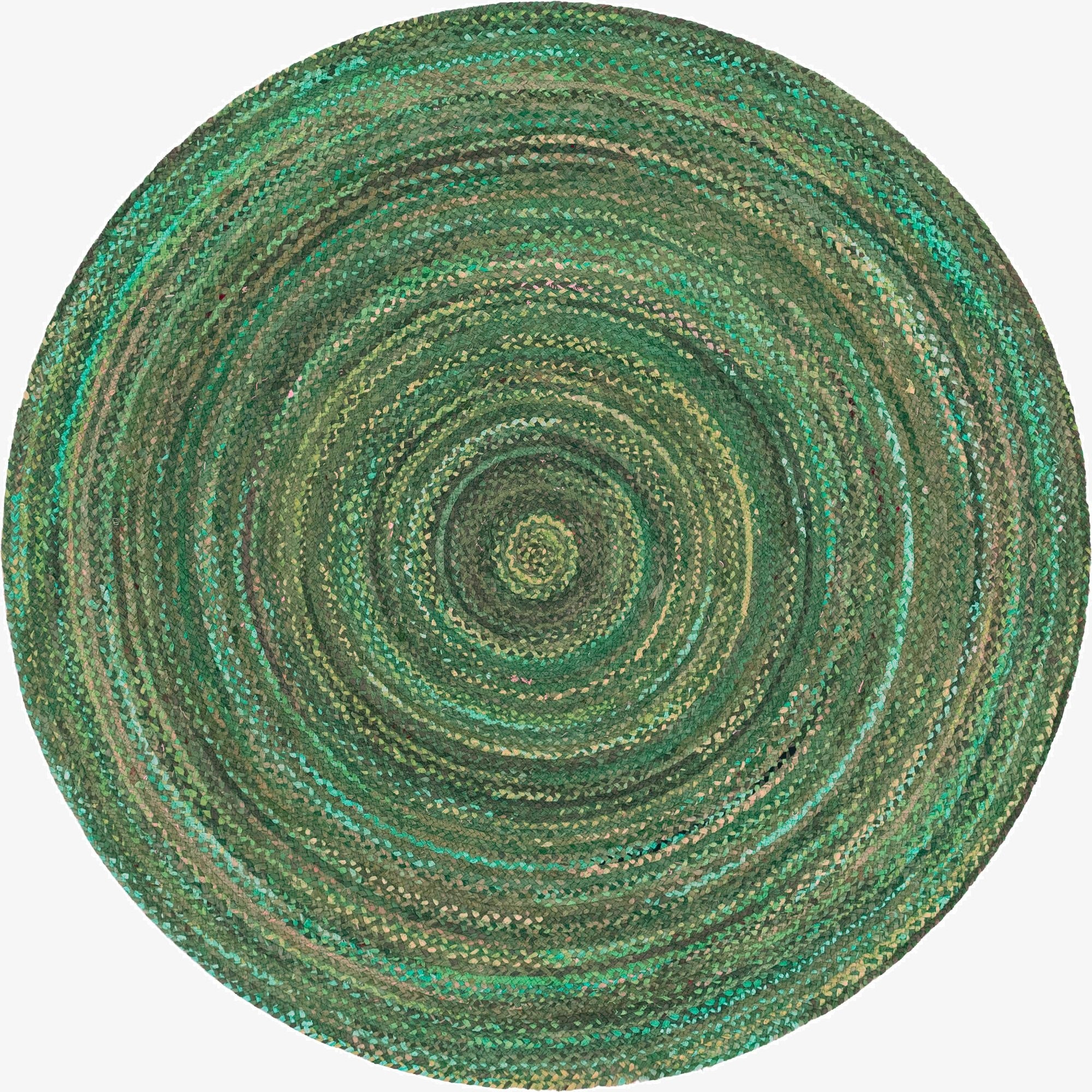  8' x 8'  Hand Braided Chindi Round Rug