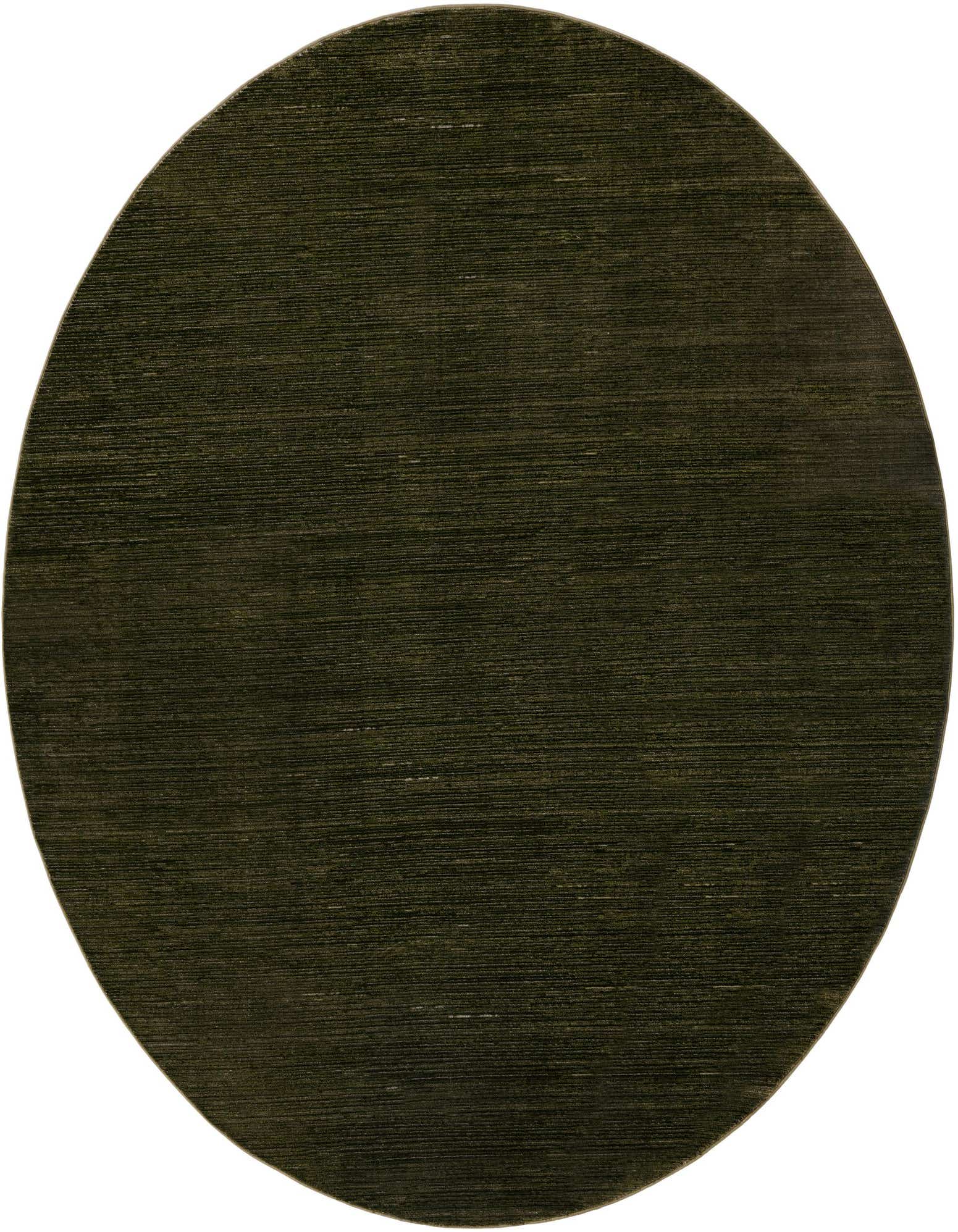 A 10-foot round Finsbury rug in a deep green hue with a subtle textured pile, suitable for indoor spaces.