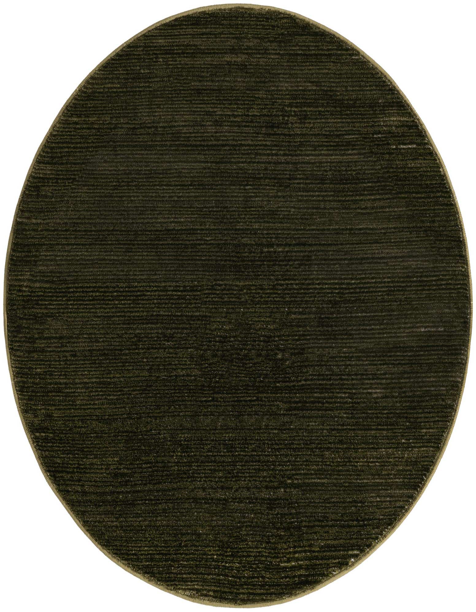 A 4' round green area rug with a textured, medium pile, suitable for indoor spaces like a patio.
