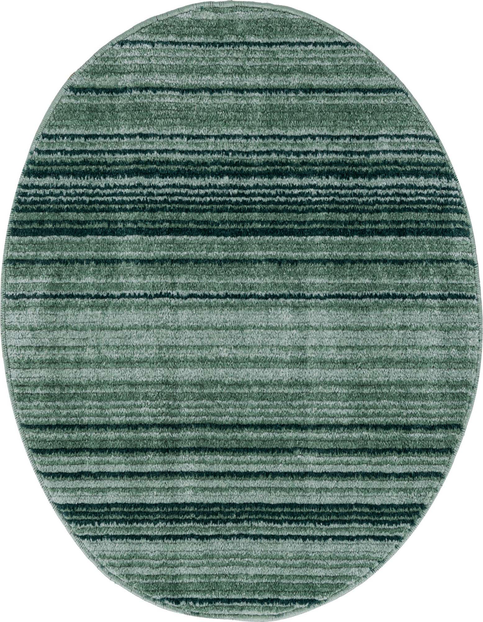 A 3' 3 x 3' 3 round Gemstone rug by Rugs.com featuring varying shades of green in a modern striped pattern.