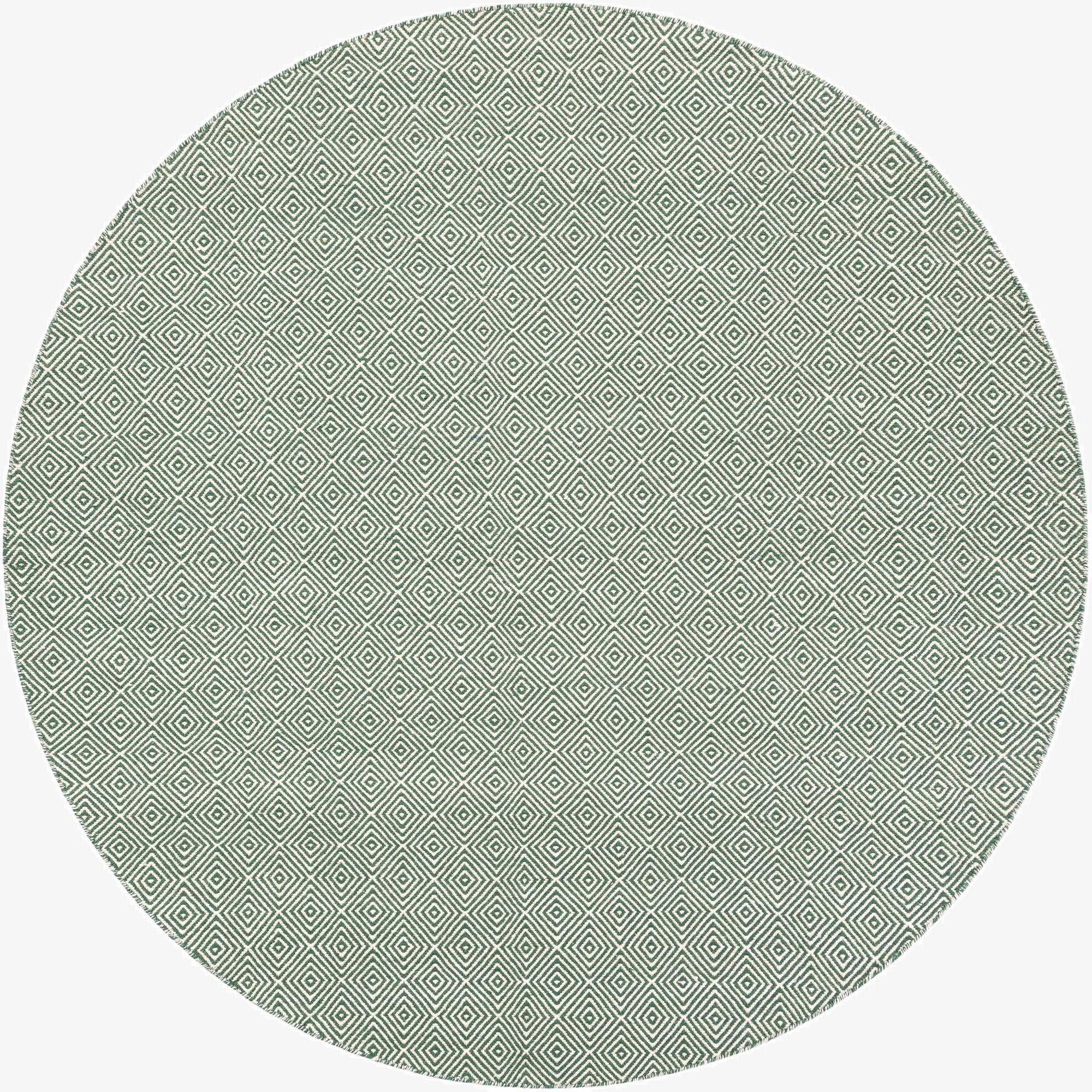  7' 10 x 7' 10  Hand Woven Geo Trellis Flatweave Round Rug