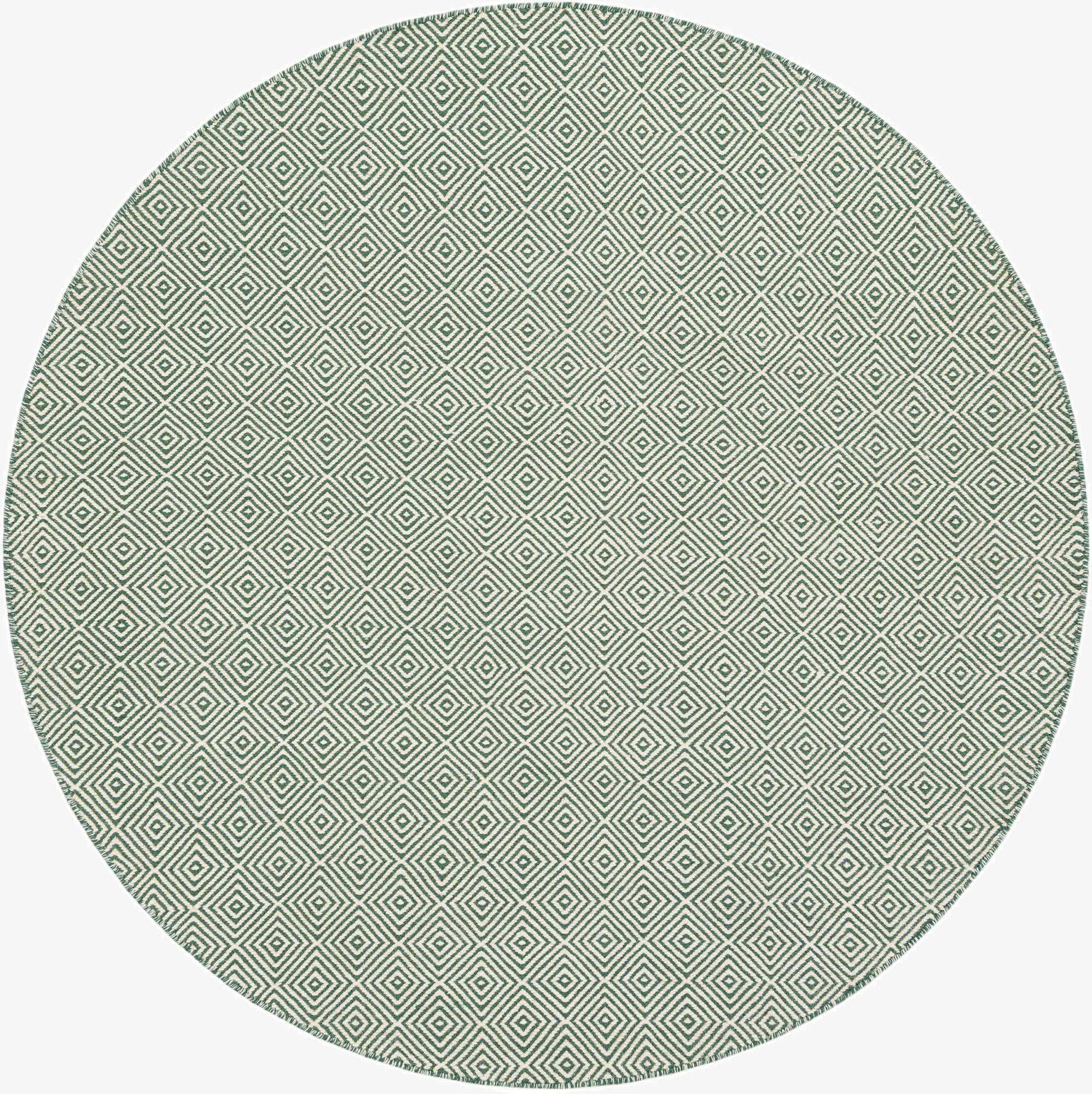  6' 1 x 6' 1  Hand Woven Geo Trellis Flatweave Round Rug
