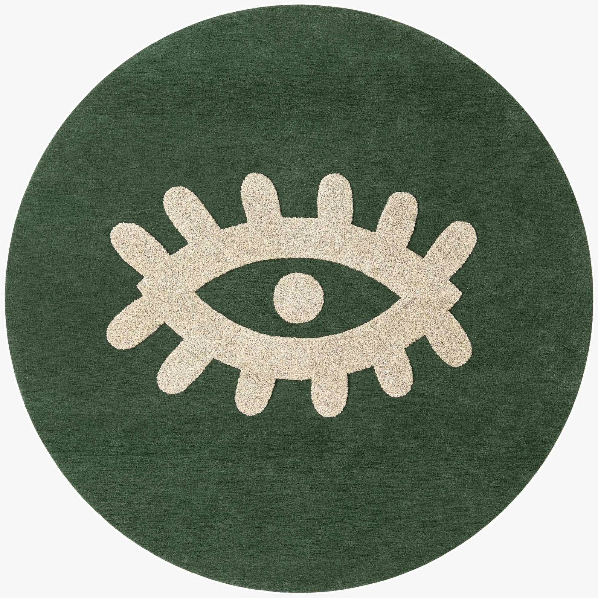  8' x 8' Handtufted Wool Round Rug