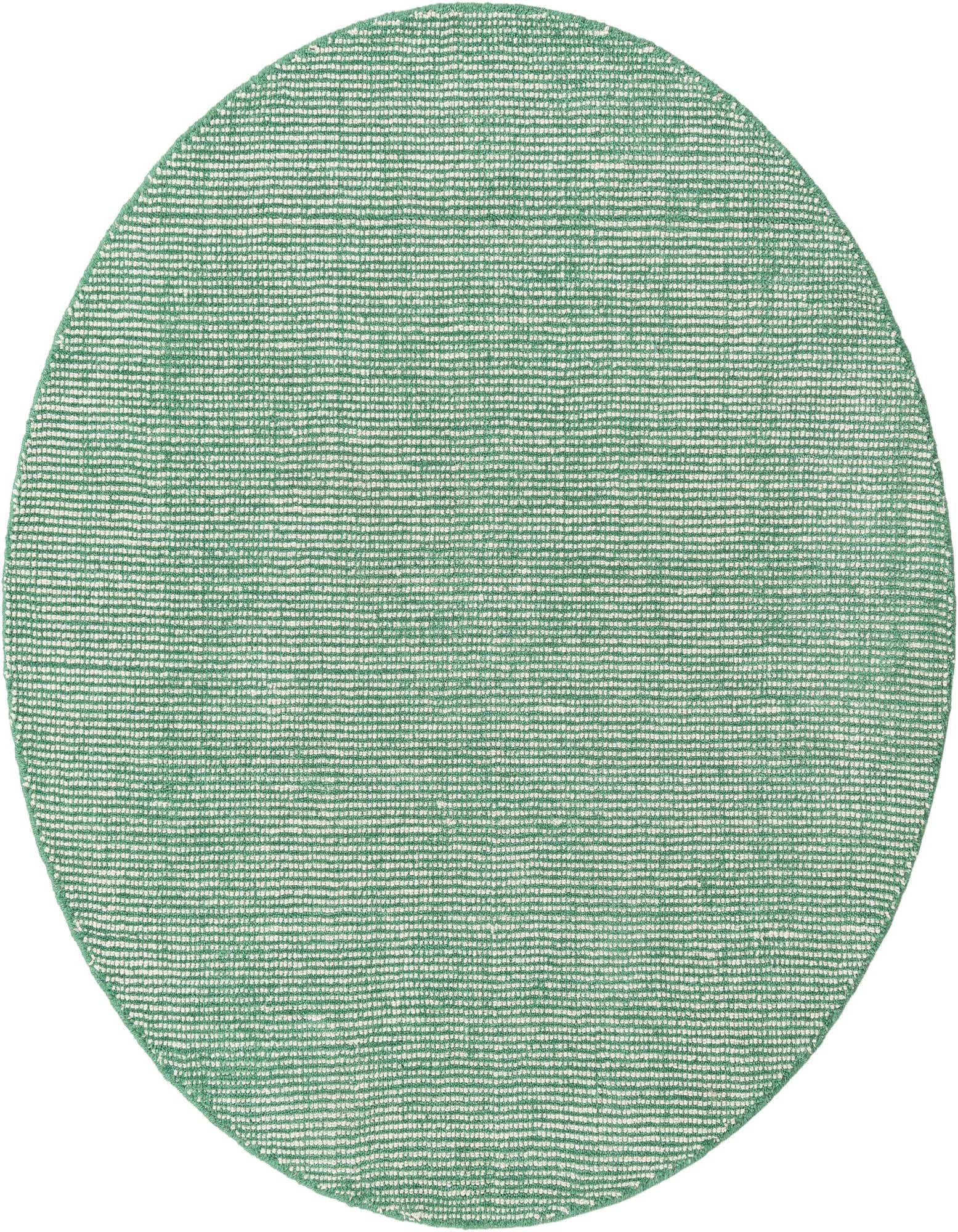 A 4' 1 x 4' 1 round green contemporary wool rug with a subtle textured, solid pattern.