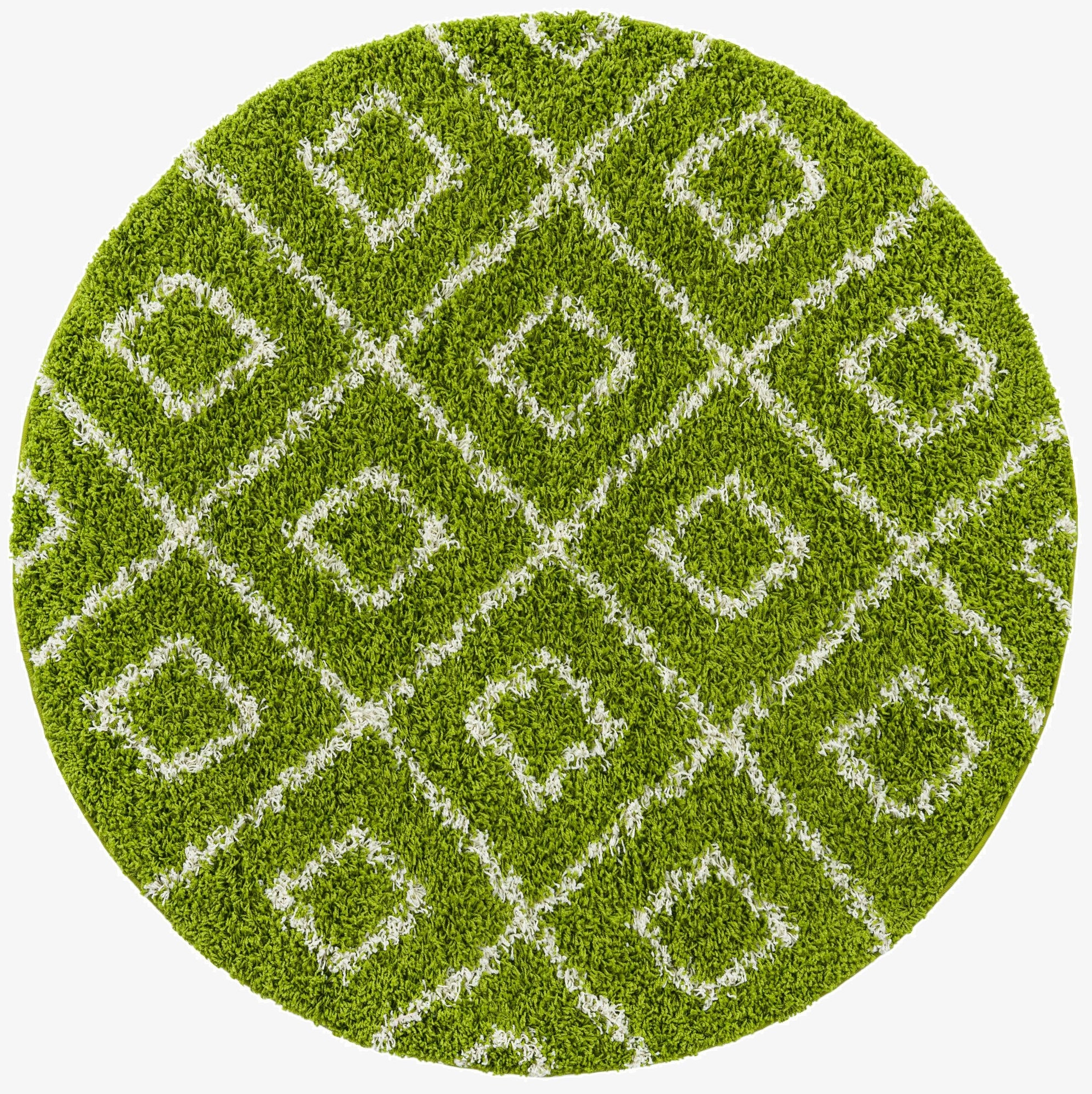  5' 3 x 5' 3 Lattice Shag Round Rug