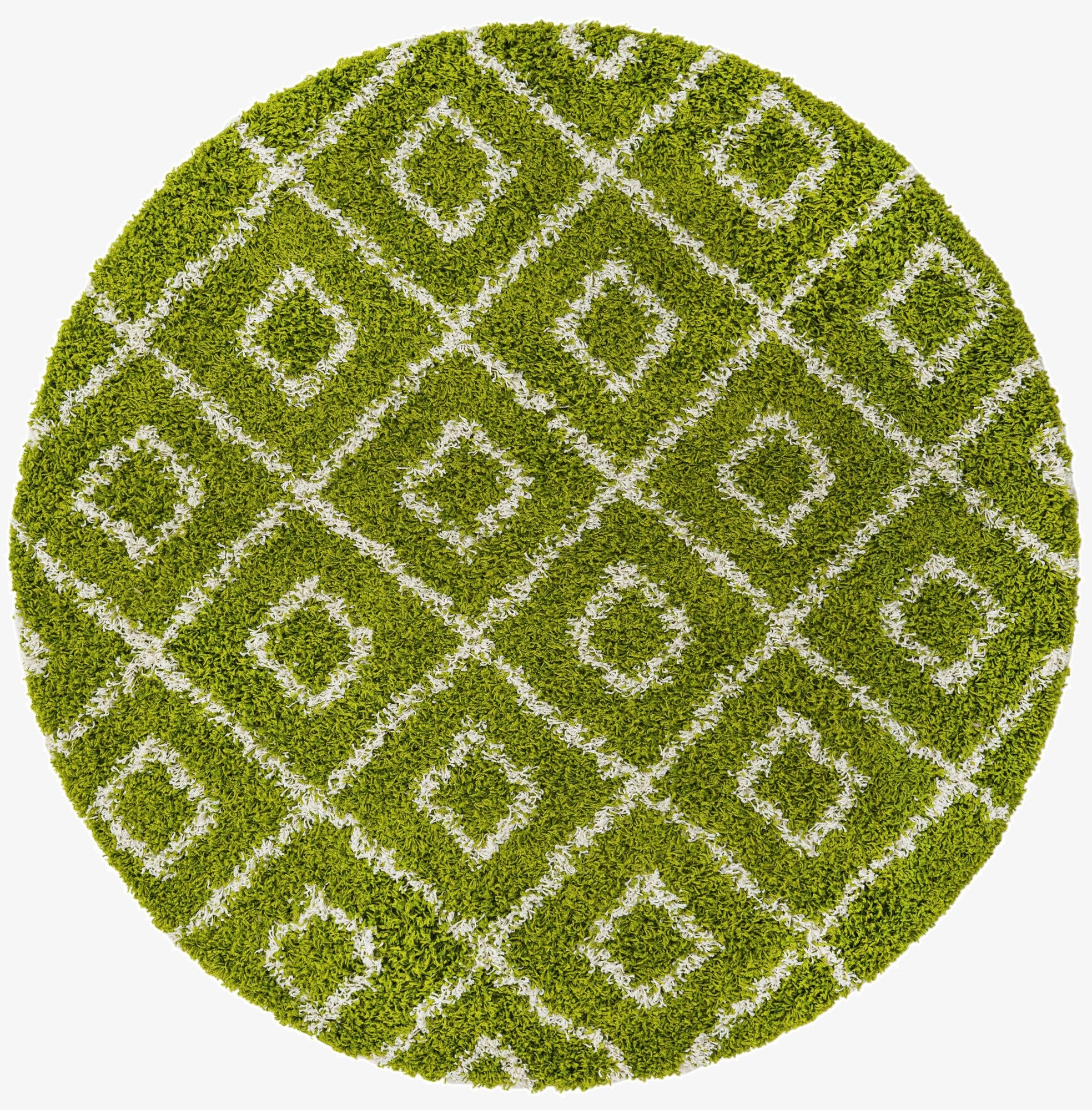  6' x 6' Lattice Shag Round Rug
