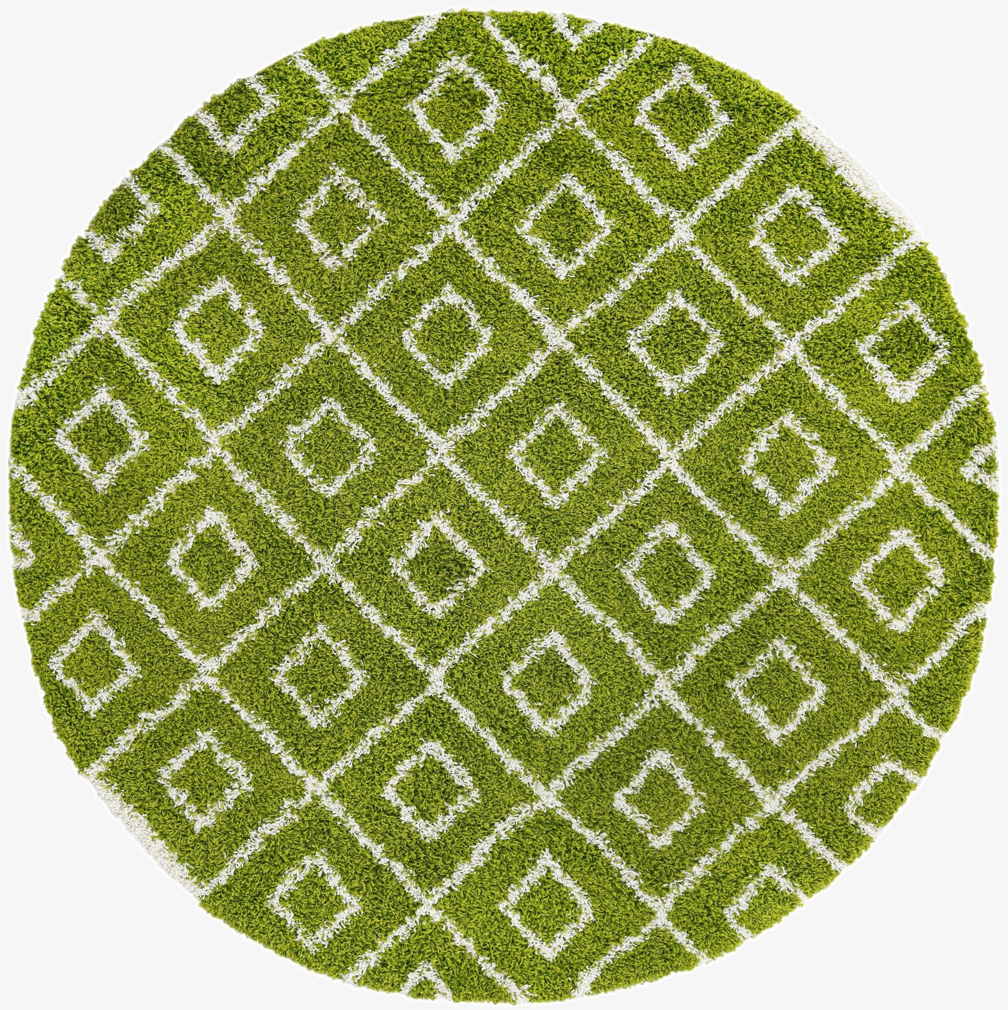  7' 10 x 7' 10 Lattice Shag Round Rug