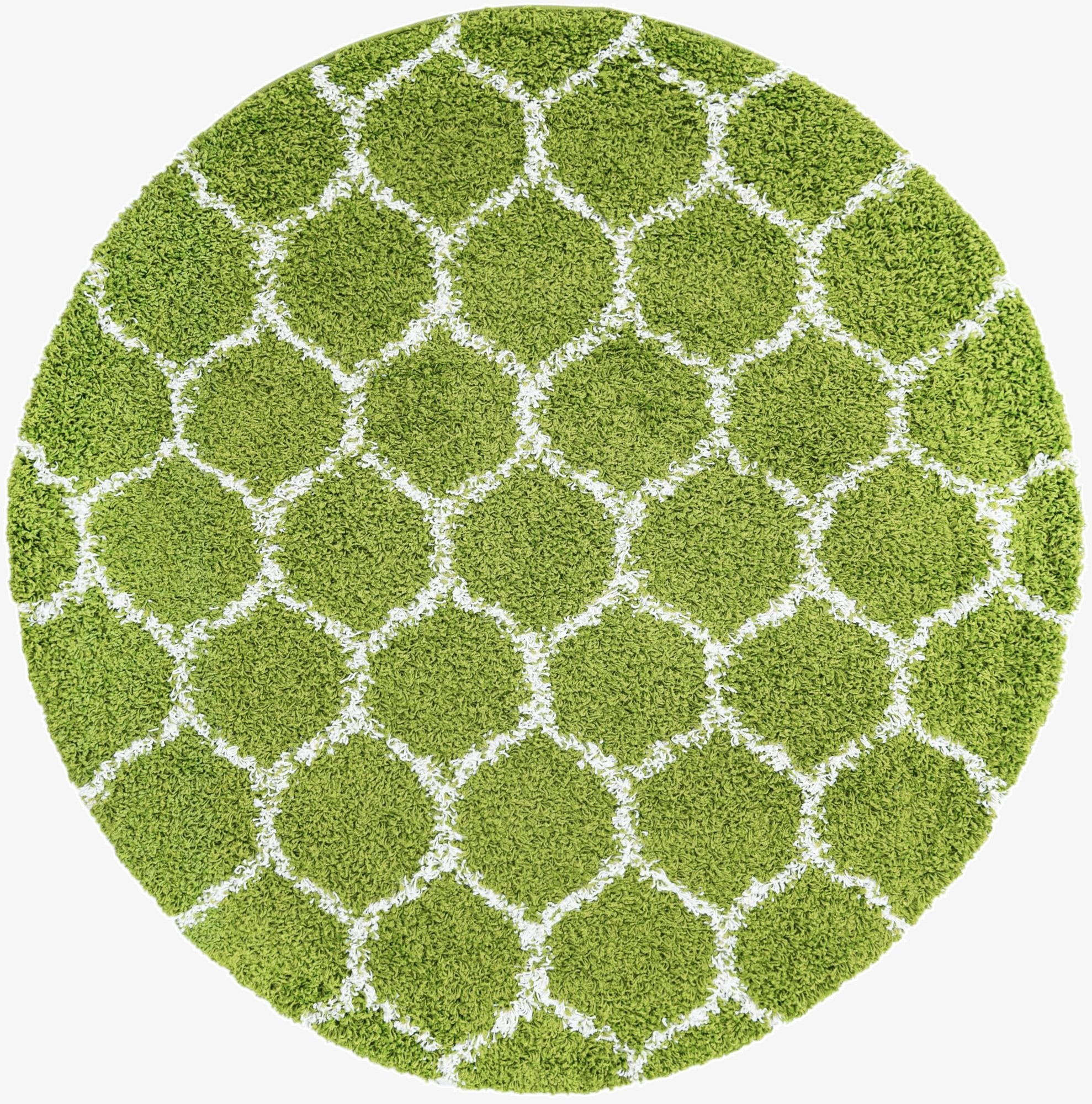  6' x 6' Lattice Shag Round Rug