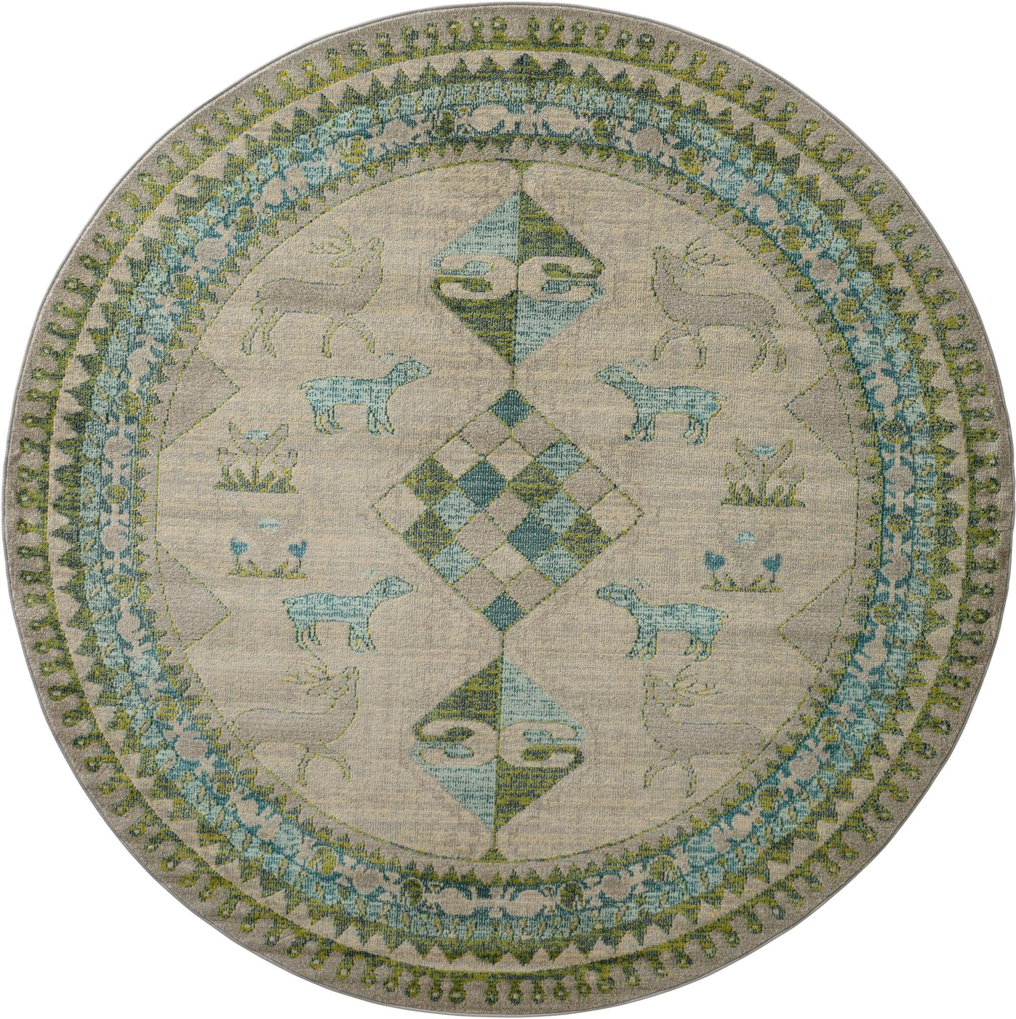  8' x 8'  Washable Mesa Round Rug
