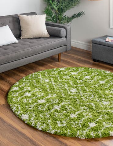  10' x 10' Moroccan Trellis Shag Round Rug