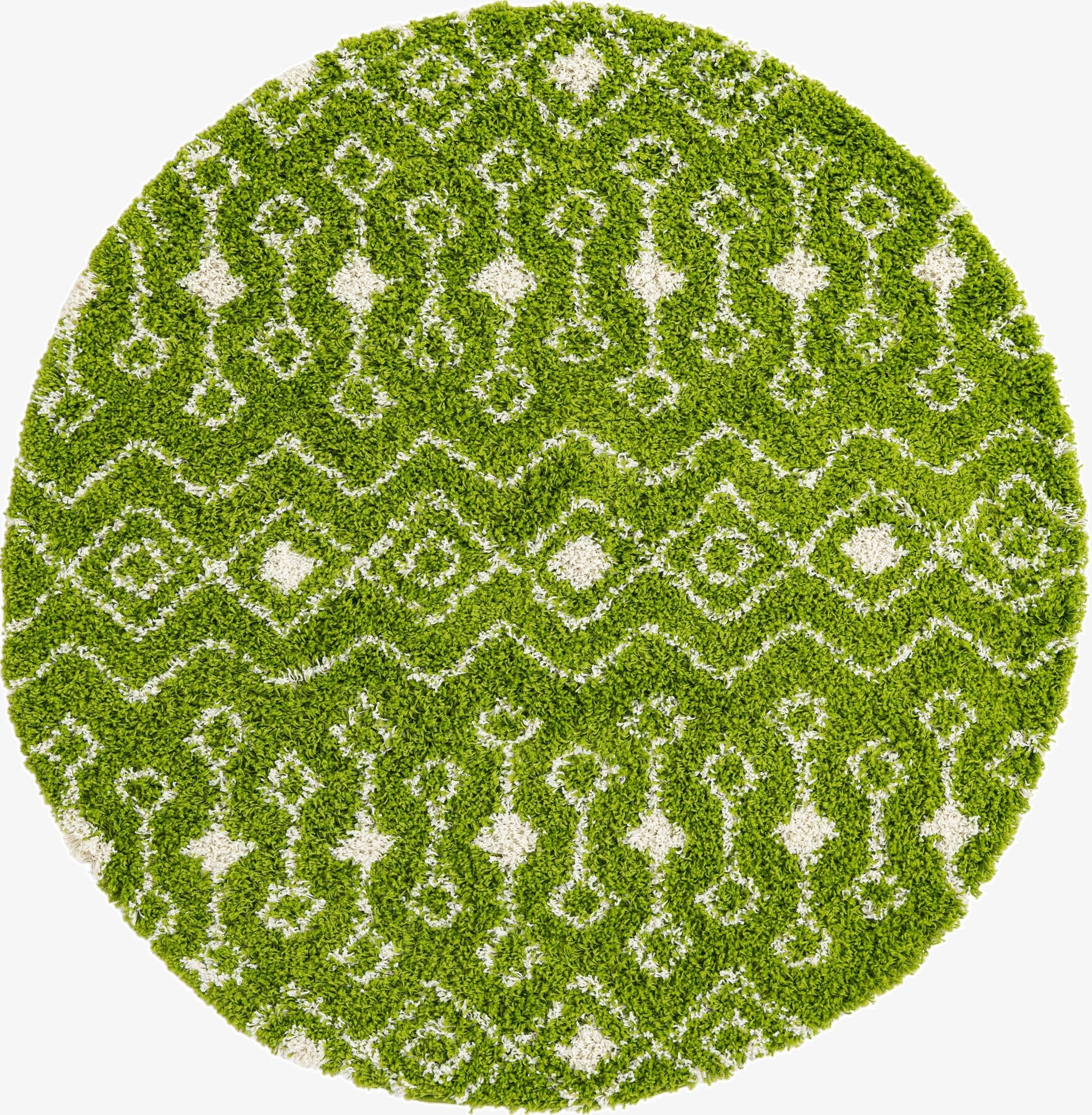  6' x 6' Moroccan Trellis Shag Round Rug