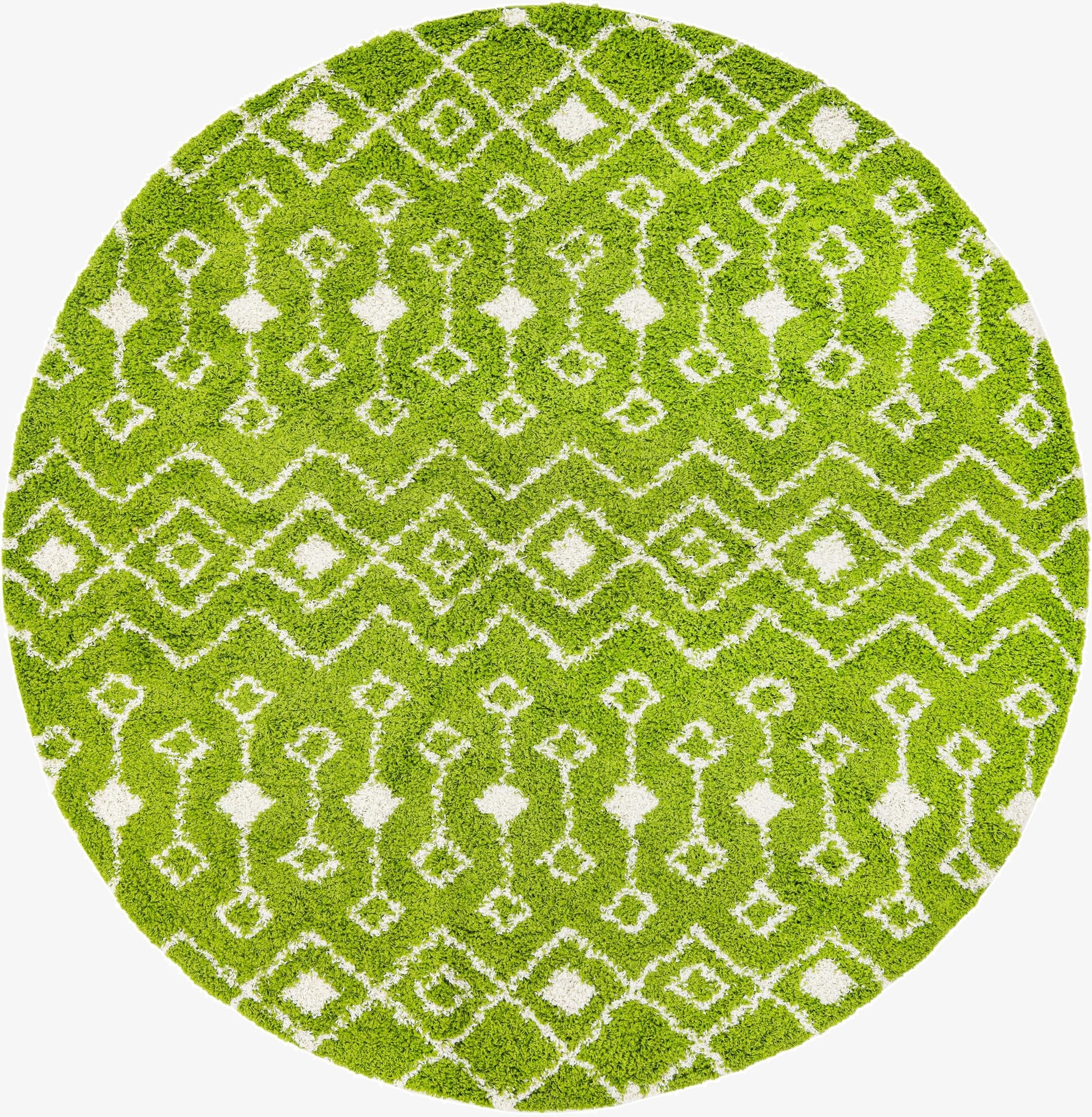  10' x 10' Moroccan Trellis Shag Round Rug