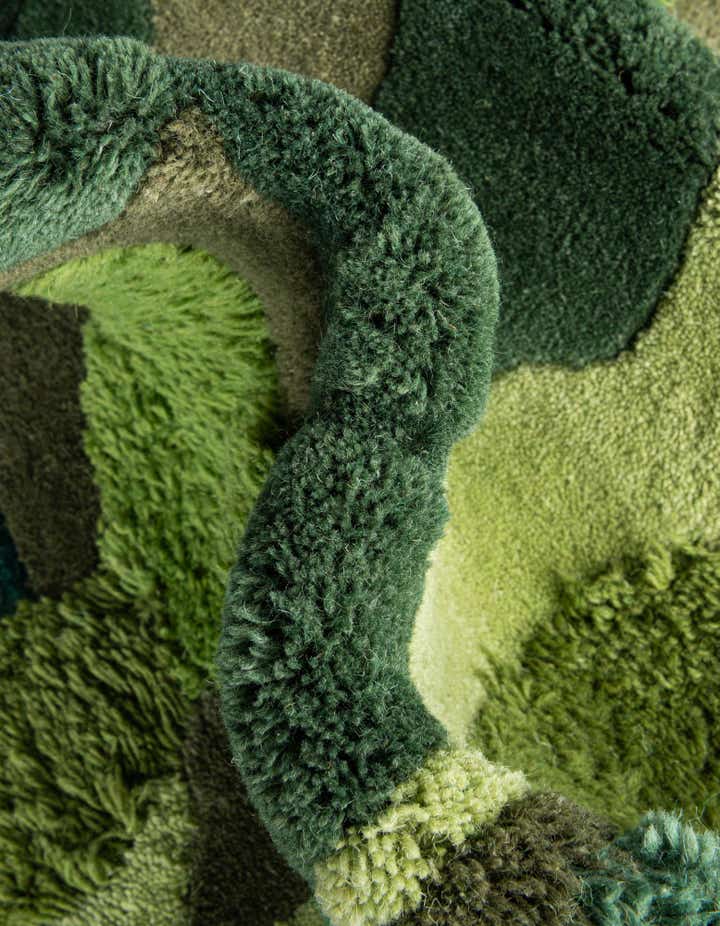 Green 3' 1 x 3' 1 Moss Garden Round Rug | Rugs.com