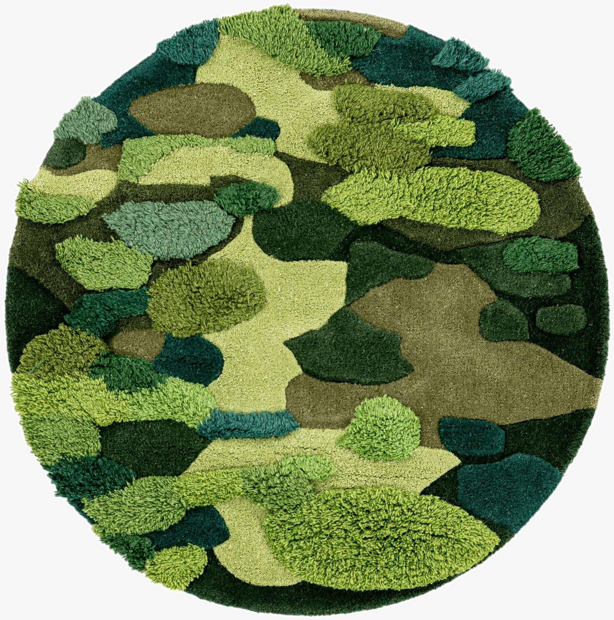  3' 1 x 3' 1 Moss Garden Round Rug