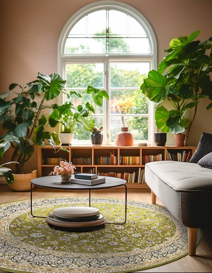 Detail image of 5' x 5' Nain Design Round Rug