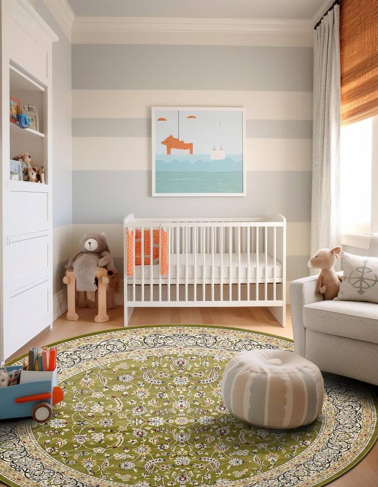 Detail image of 5' x 5' Nain Design Round Rug