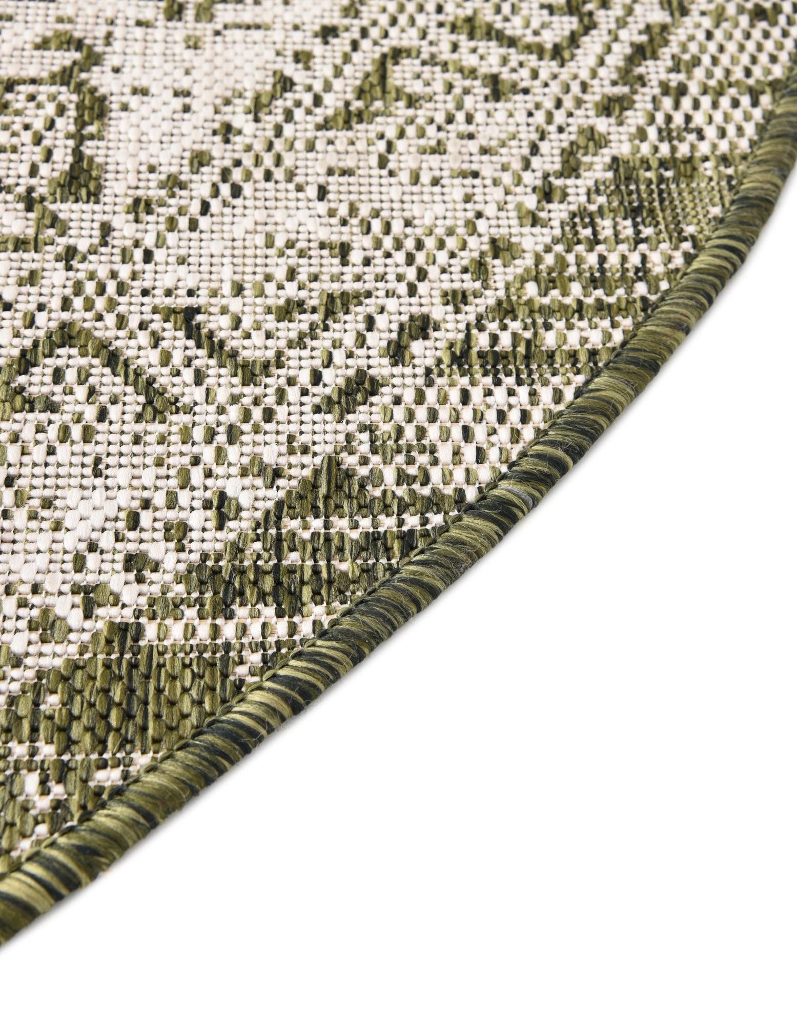 Green 10' x 10' Estelle Aztec Indoor / Outdoor Round Rug | Rugs.com