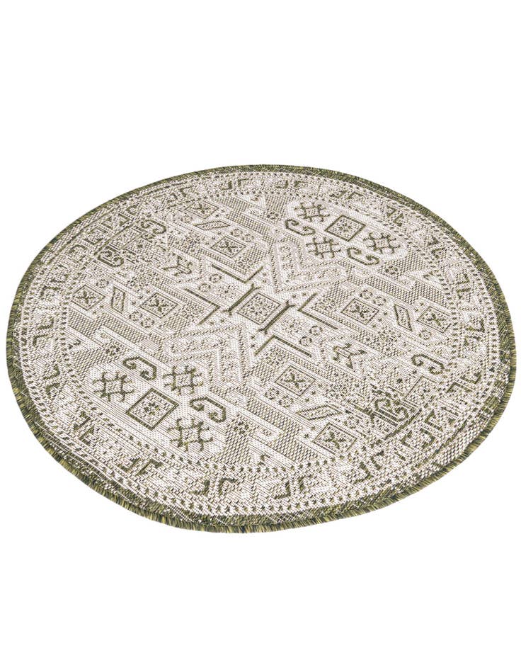Detail image of  3' x 3'  Washable Aztec Indoor / Outdoor Round Rug