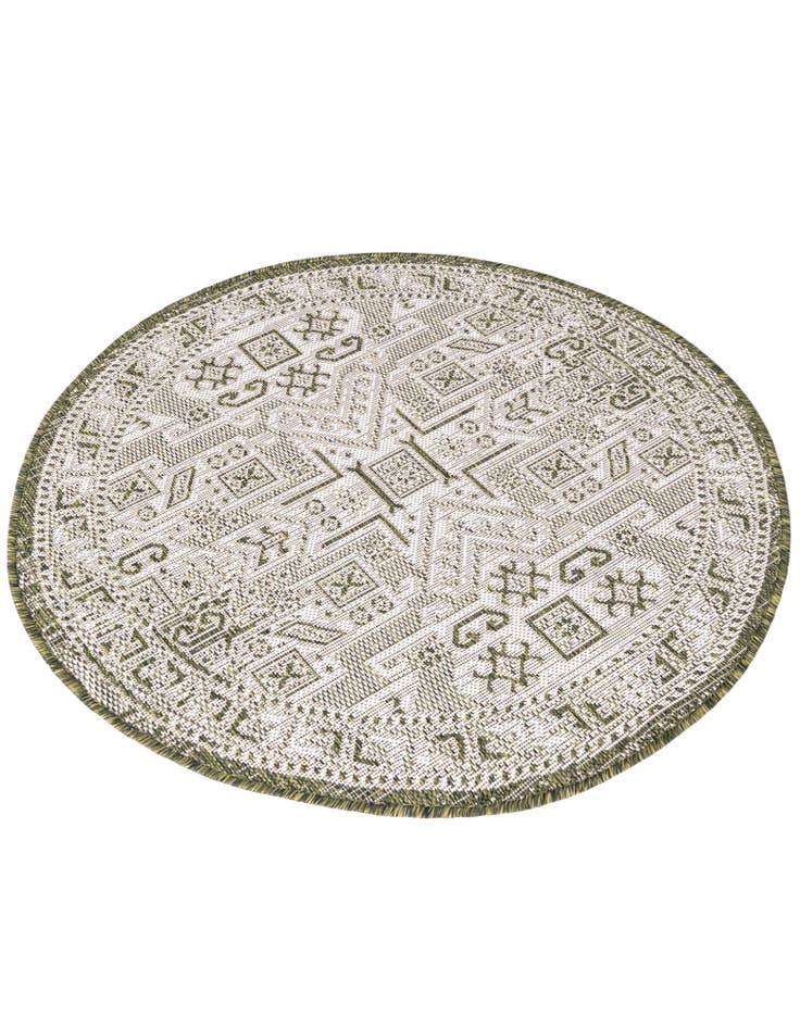 Detail image of  3' x 3'  Washable Aztec Indoor / Outdoor Round Rug