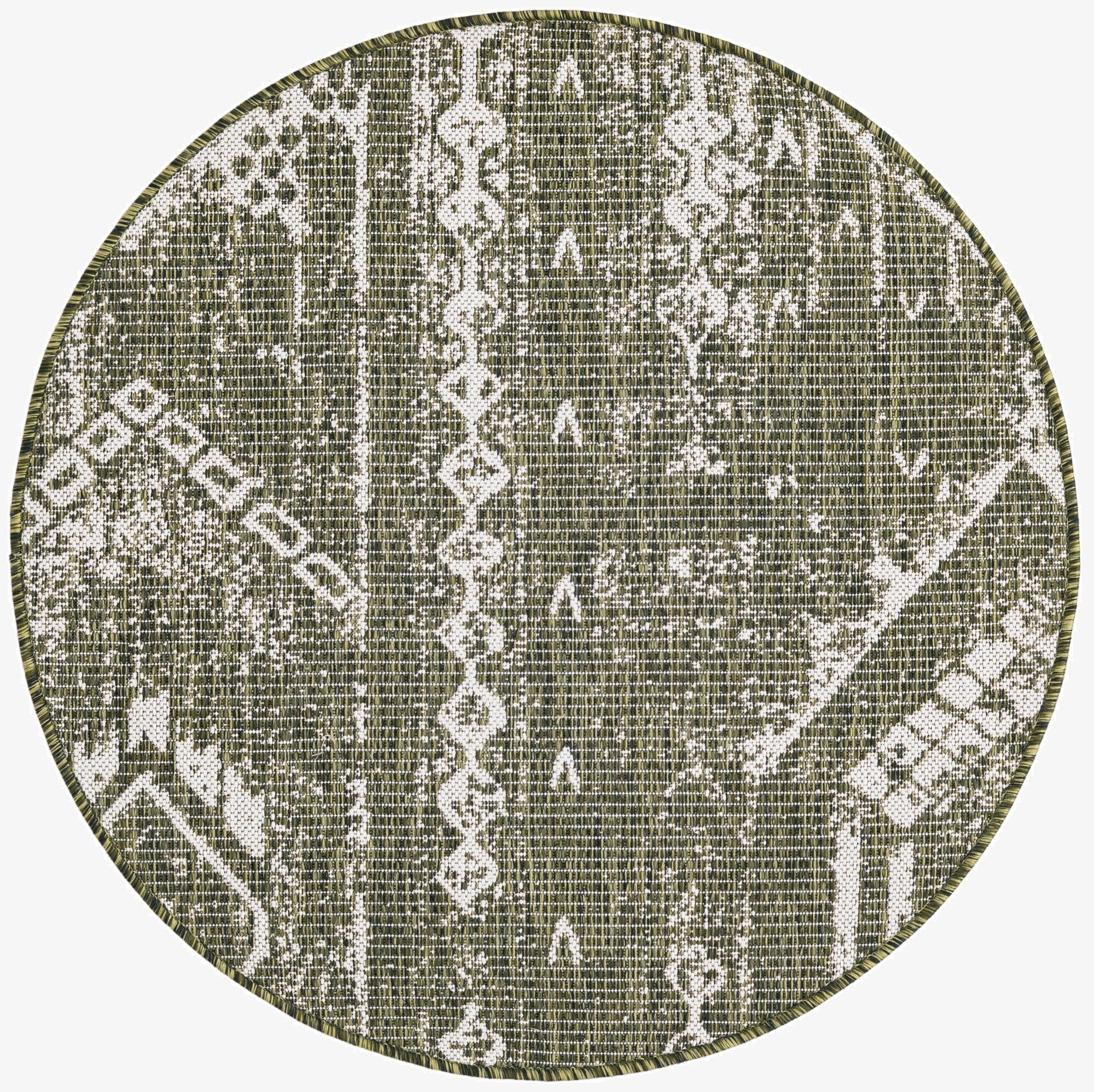  3' x 3'  Washable Bohemian Indoor / Outdoor Round Rug