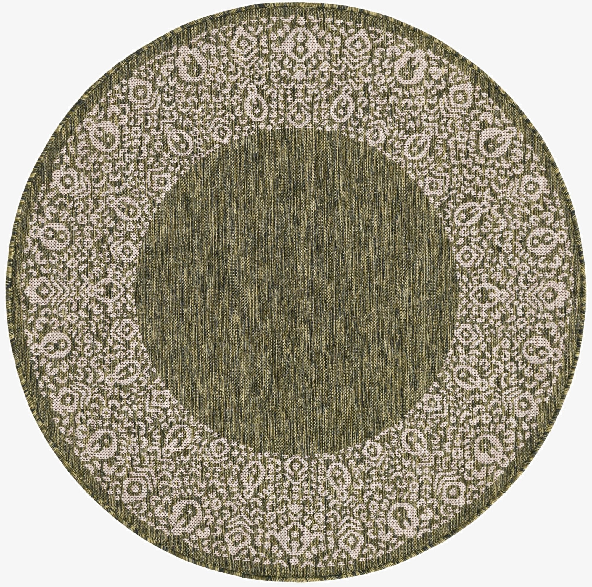 Primary image  4' x 4'  Washable Border Indoor / Outdoor Round Rug