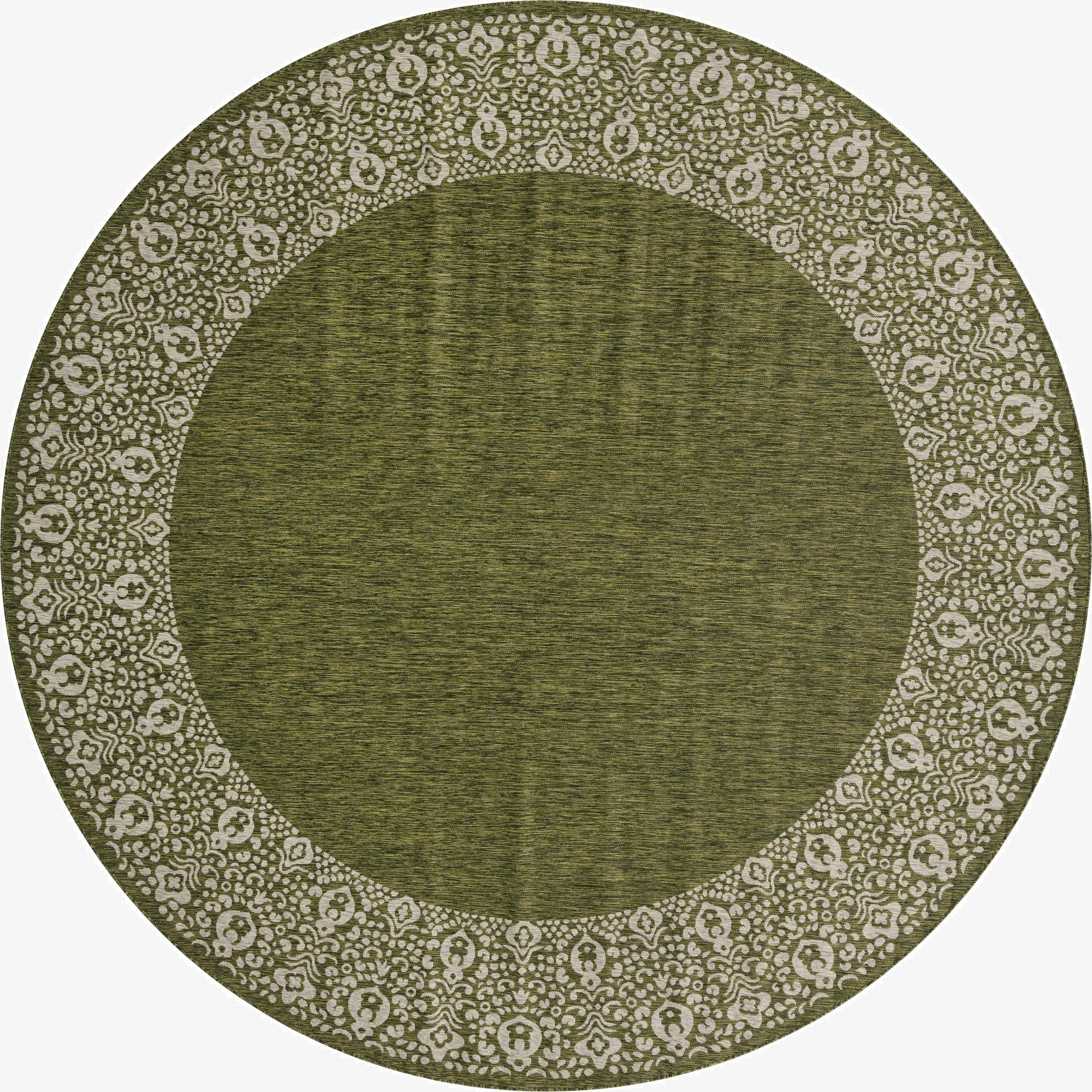  10' 8 x 10' 8  Washable Border Indoor / Outdoor Round Rug