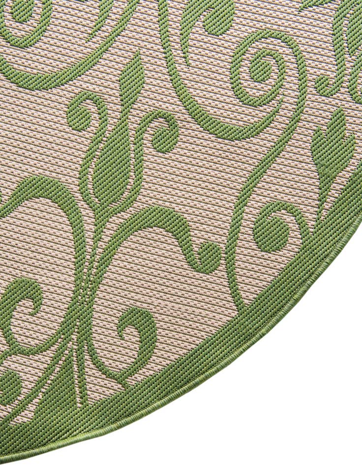 Detail image of  6' x 6'  Washable Botanical Indoor / Outdoor Round Rug