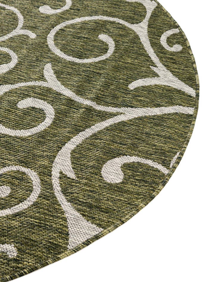 Detail image of  13' x 13'  Washable Botanical Indoor / Outdoor Round Rug