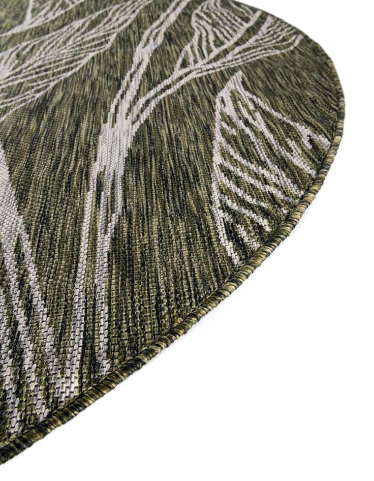 Detail image of  4' x 4'  Washable Botanical Indoor / Outdoor Round Rug